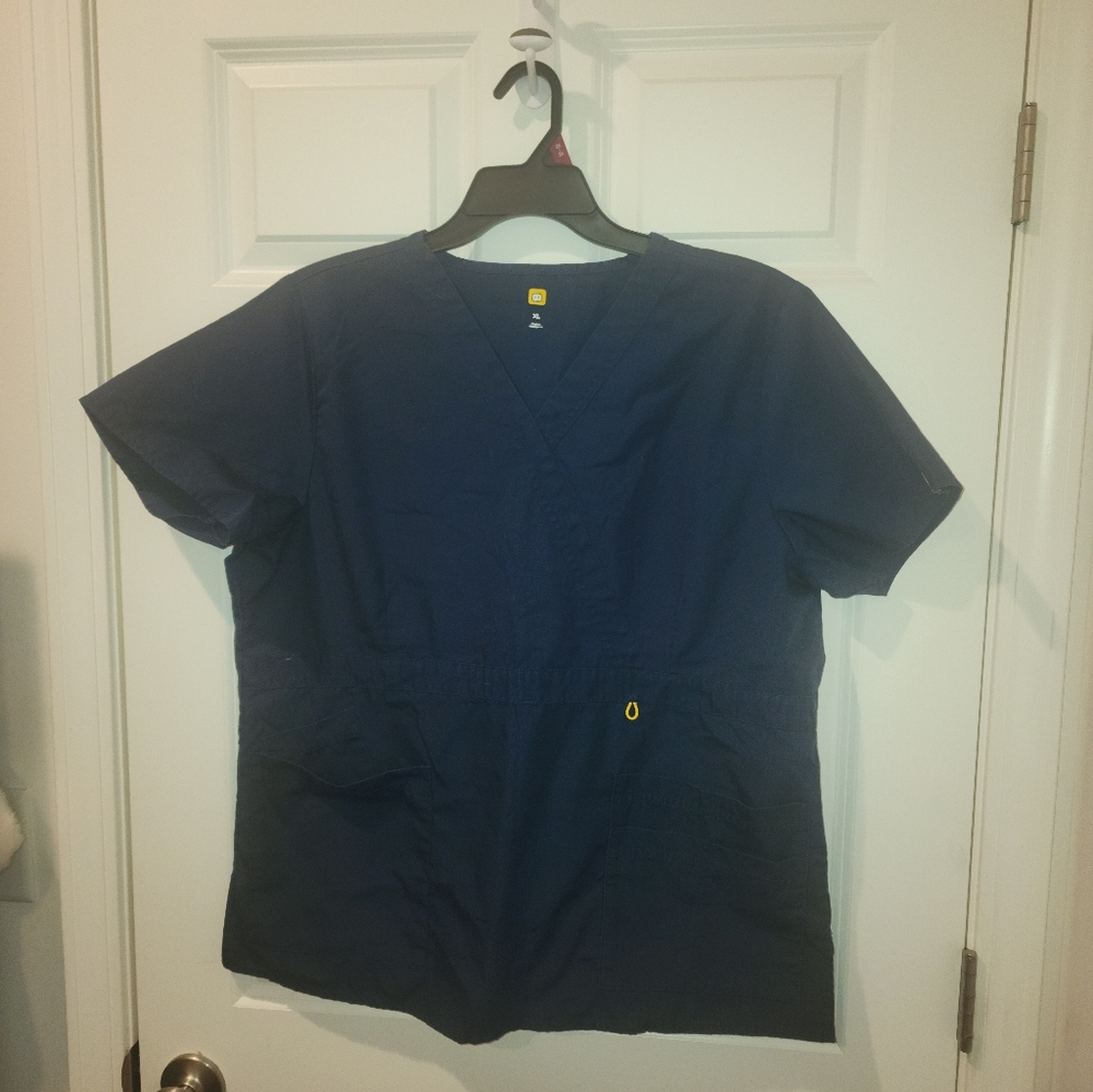 Navy Blue Scrub Tops (2) Wonderwink Size Xl
